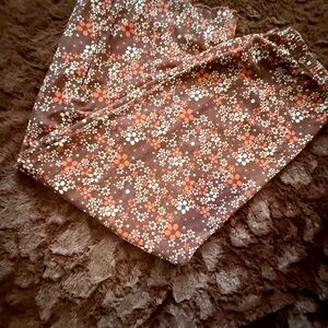 Brown Floral Print Pants